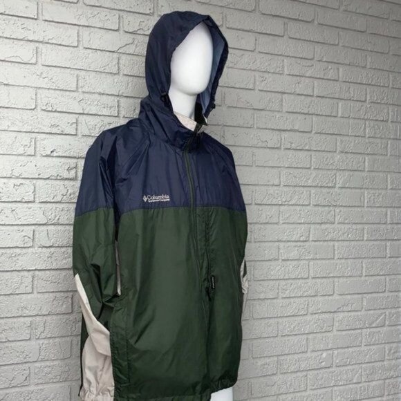 Columbia Sportswear Men Color Block Windbreaker Raincoat Hoodie Size XL (Unisex) - Picture 1 of 15